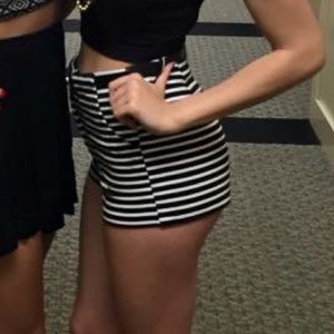 Black & White Striped Shorts